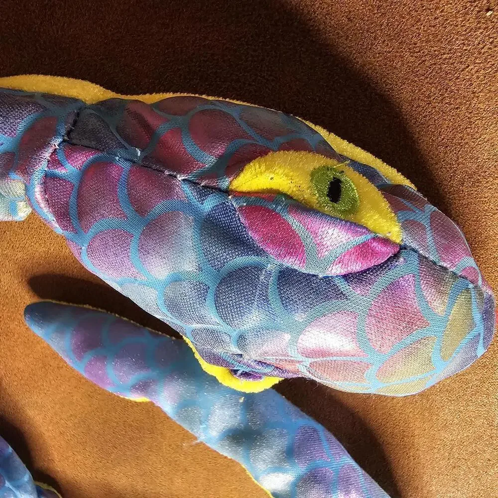 Stuffed Plush Snake Toy - Colorful Scale Pattern